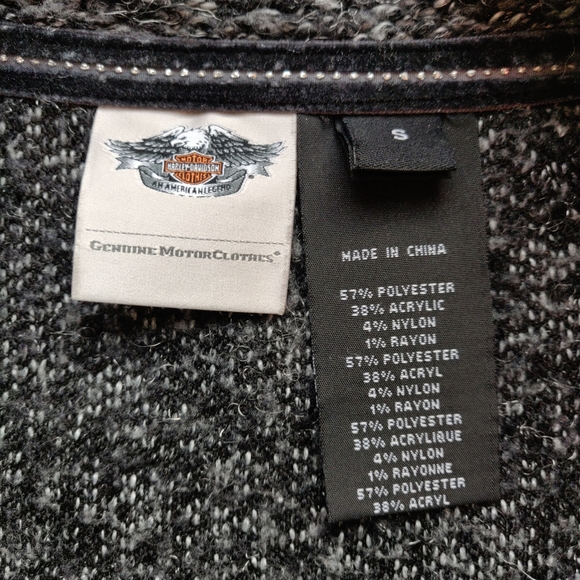 Harley Davidson Womens Zip-Up Grey Genuine Motorclothes Cardigan Jacket Small - Picture 8 of 15